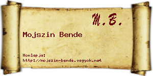 Mojszin Bende névjegykártya